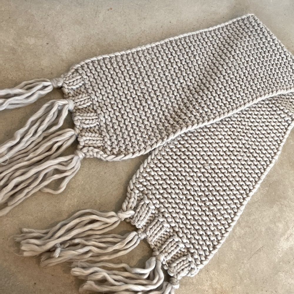 Light gray extremely soft crochet scarf